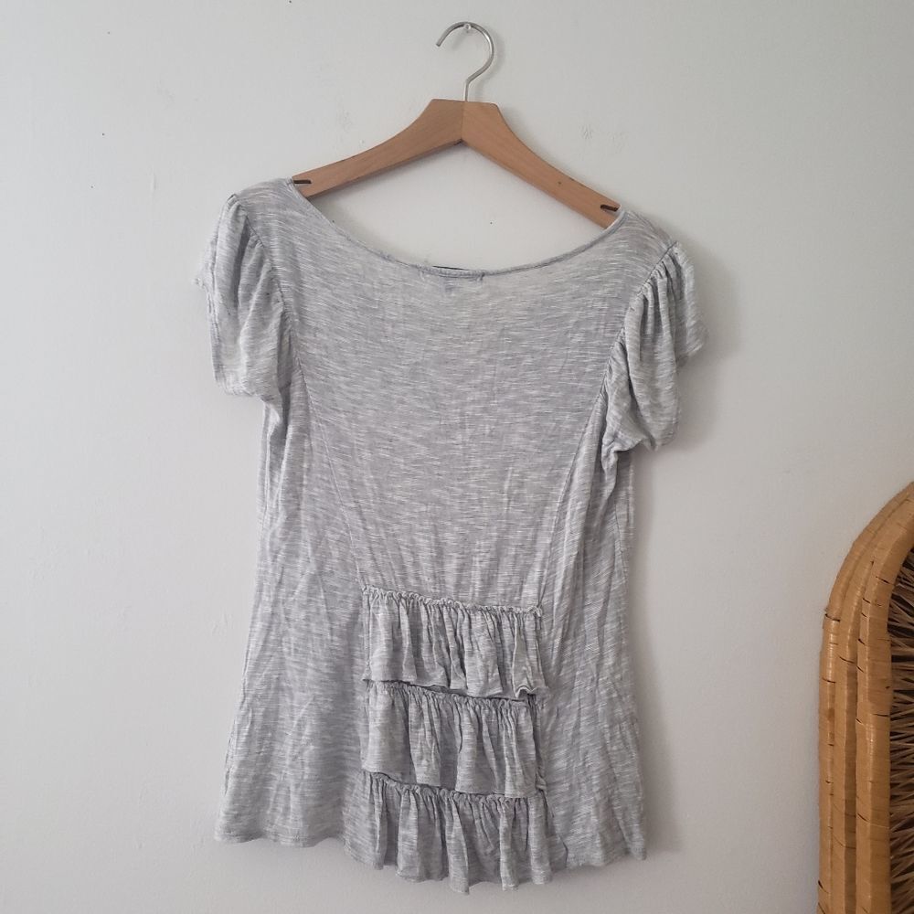 Bluheaven Ruffle Back Top Gray M - Picture 3 of 5